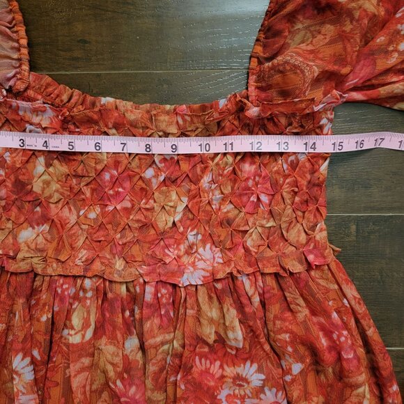 Free People Angel Eyes Maxi Dress Womens M Whimsy Fairy Floral Boho Chic Prairie - Picture 8 of 9